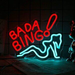 BADA BING Pin-Up Girl Neon Sign, 12.5 x 10.75 Bar Man Cave Game Room Decor - New